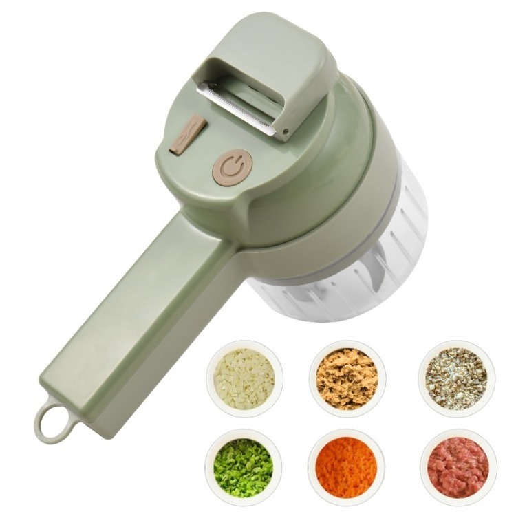 Vegetable Chopper 4 in 1 Handheld Electric Food Chopper Set Wireless Vegetable Cutter Set with USB Powered for Garlic Chili Onio