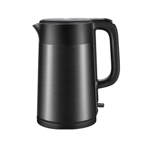 Fast Boiling Water Household Black 1.7 Liter Stainless Steel Electric Kettle