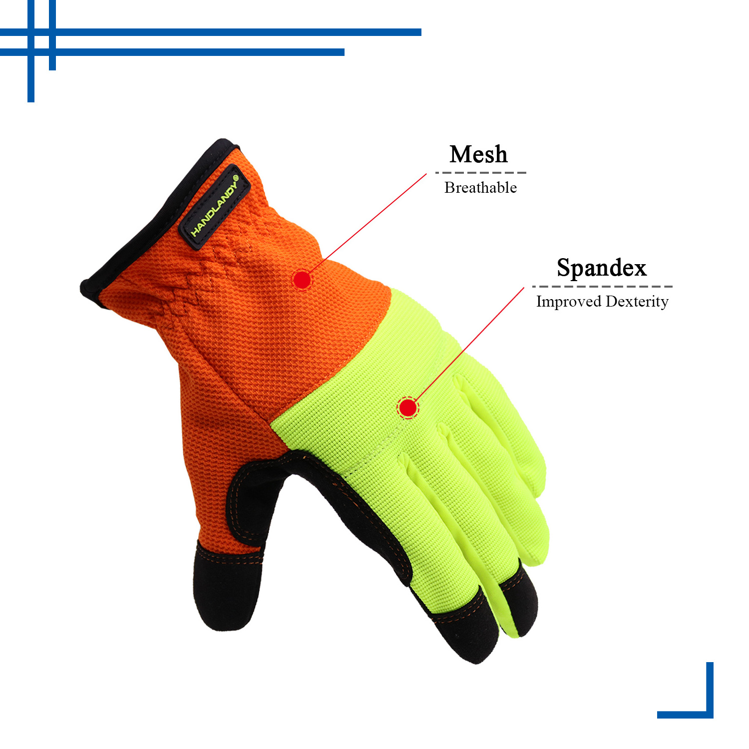 HANDLANDY Brand New Foam padded Microfiber Palm anti vibration Mechanical gloves touch screen fingertip