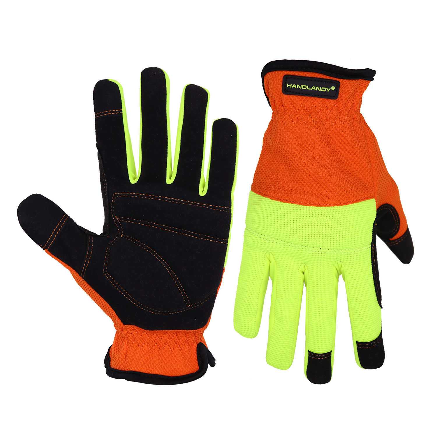 HANDLANDY Brand New Foam padded Microfiber Palm anti vibration Mechanical gloves touch screen fingertip