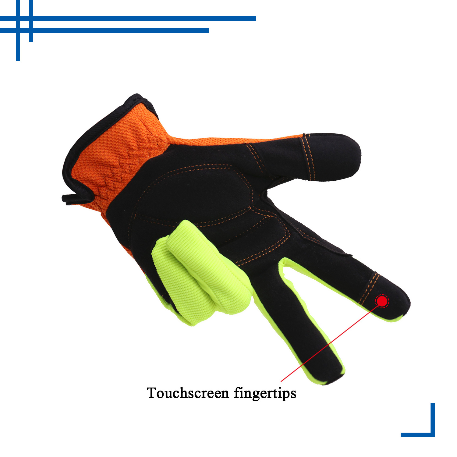 HANDLANDY Brand New Foam padded Microfiber Palm anti vibration Mechanical gloves touch screen fingertip