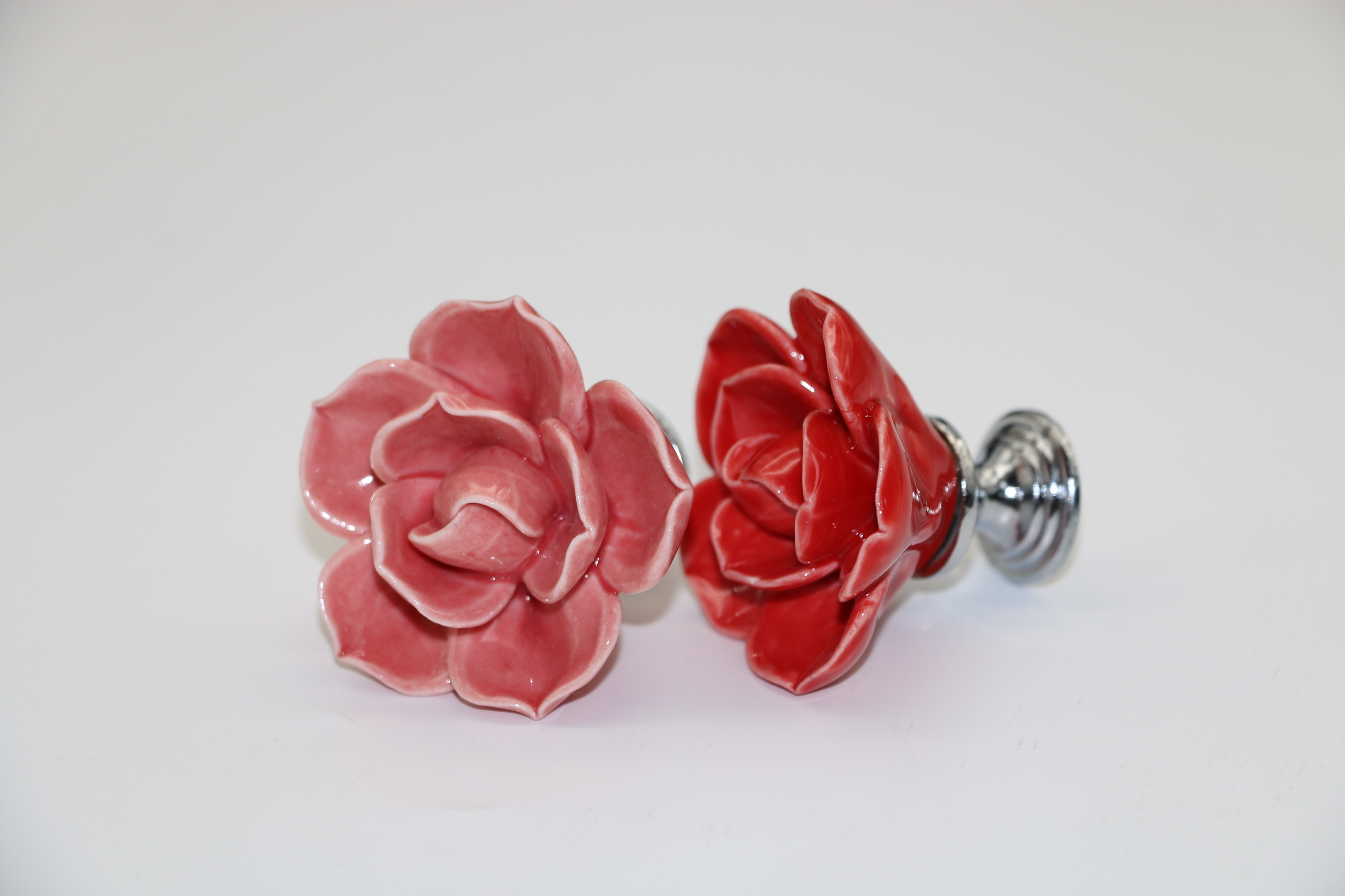 Rose Pulls Flower Ceramic Drawer Knobs for Kitchen Cabinets Pull Knobs Cupboard Dresser Wardrobe Door Handle