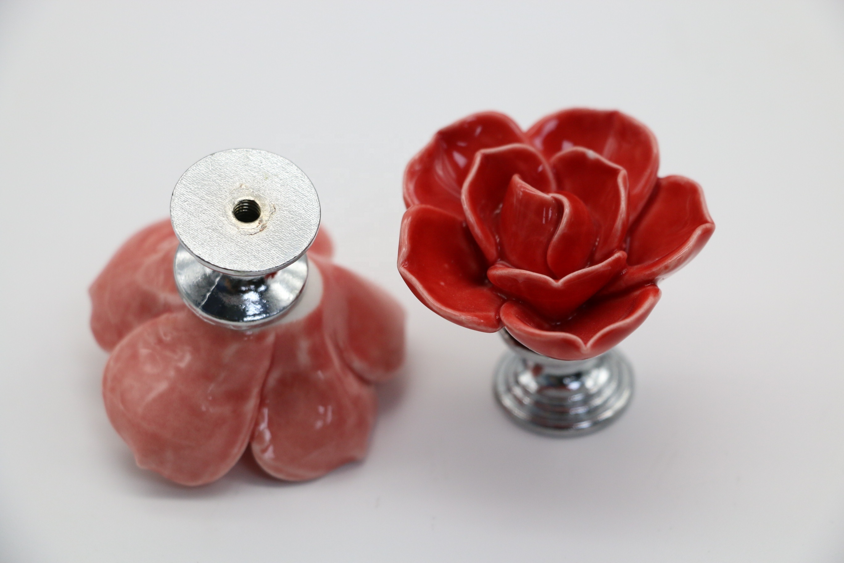 Rose Pulls Flower Ceramic Drawer Knobs for Kitchen Cabinets Pull Knobs Cupboard Dresser Wardrobe Door Handle