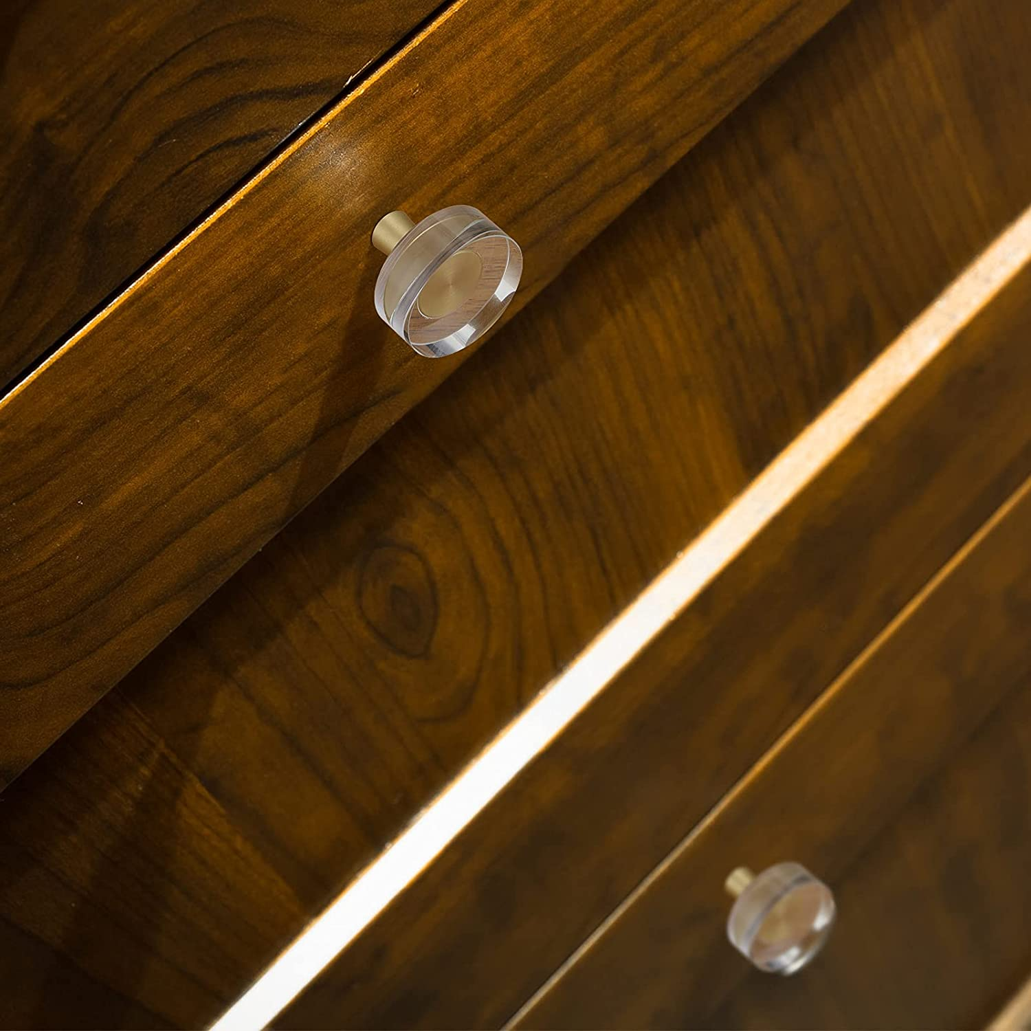 Modern Cabinet Hardware Gold Glass Custom Brass Crystal Cabinet Knobs Drawer Furniture Decorative Dresser Pulls