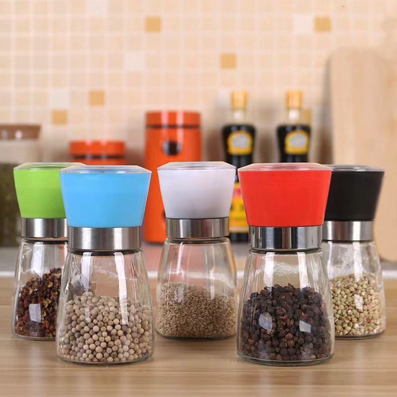 Stainless Seasoning Kitchen Manual Spice Mill Glass Salt Pepper Grinder Plastic Contemporary Mills Bottle Grinding Machine