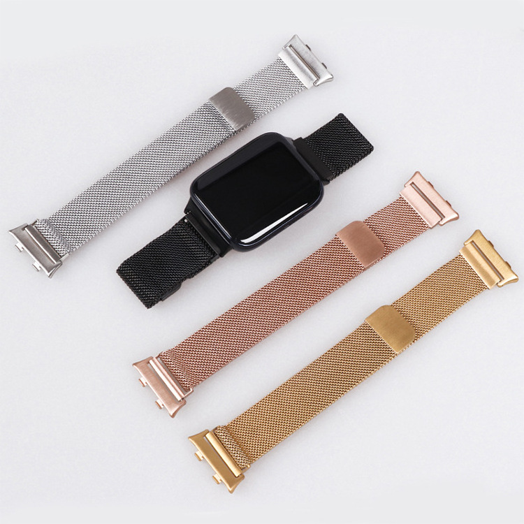 316L Stainless Steel Milanese Mesh Woven Watchbands Powerful Magnetic Smart Watch Straps for OPPO Bracelet Wristbands 41mm/46mm