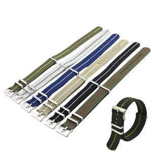 Custom High Quality French Force Parachute Style Stretch Elastic Watch Strap 20mm 22mm Elastic Nylon Watch Band