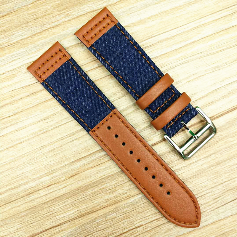 Rubber Elastic Stretch Buckle Quick Release Nylon Band 20 22 mm straps smart watch leather strap 22mm