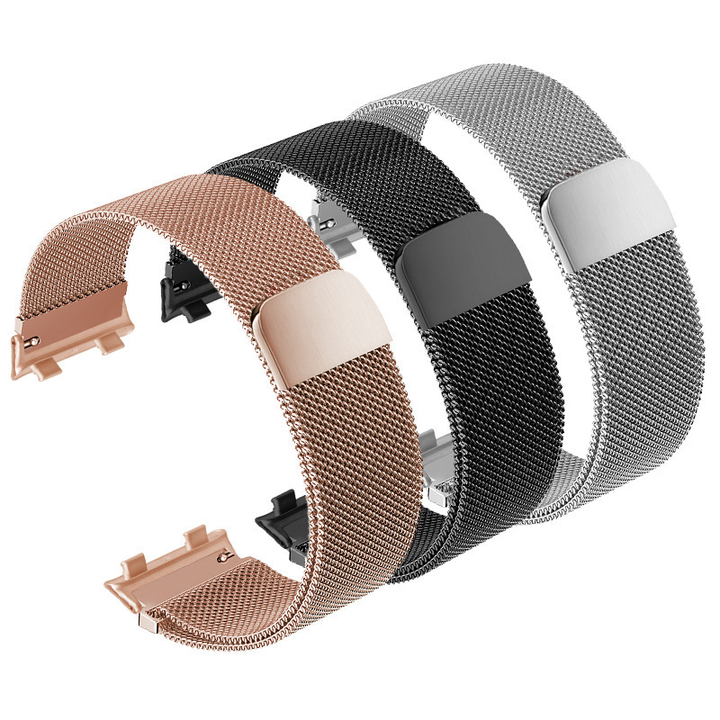 316L Stainless Steel Milanese Mesh Woven Watchbands Powerful Magnetic Smart Watch Straps for OPPO Bracelet Wristbands 41mm/46mm