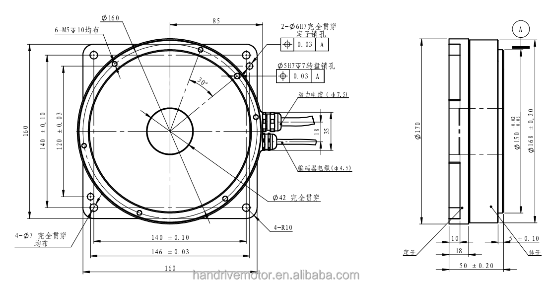 Handrive Unique High Controllability Small Torque Fluctuation High-speed Rotating Torque Motor For COG