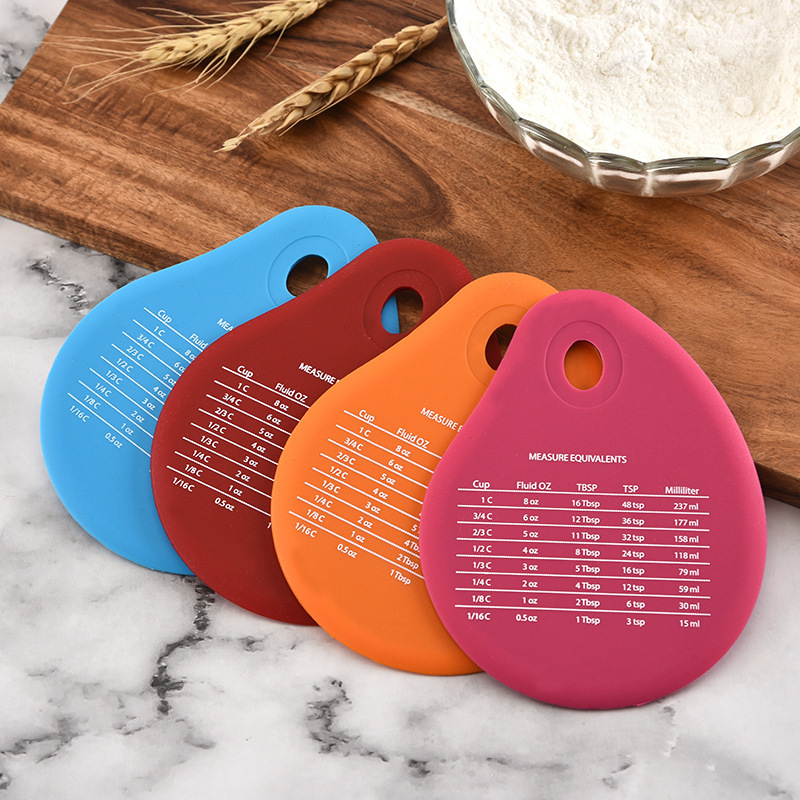 Durable Pan Dish Kitchen Food Scraper Cleaning Pots Pans Leftovers Silicone Bread Dough Bowl Scraper With Measure Equivalent