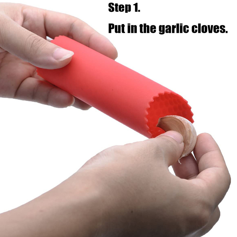 Kitchen Tool Odor Free Garlic Cloves Peeler Easy Roller Peeling Tube Skin Remover Silicone Garlic Peeler Tube Without Smell