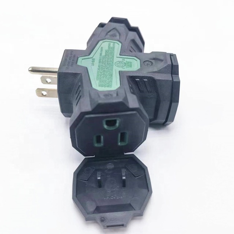 Heavy Duty 3 Outlets Extender with Safe waterproof Cover