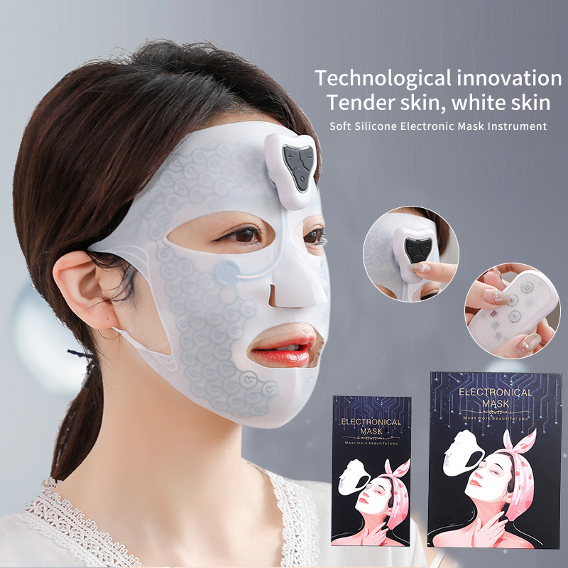 Electric Facial Massage Mask Ems Face Massager 3D Magnetic Vibration Massage SPA Beauty Skin Care Mask For Anti-Aging