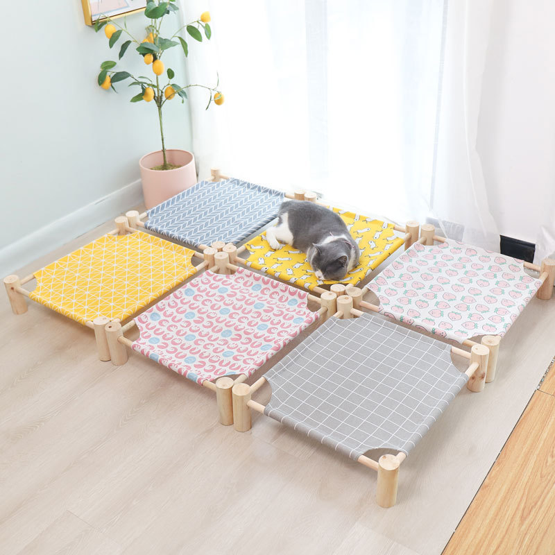 Summer pet camp bed kennel small dog wooden can be used in all seasons easily removable and washable cat kennel cat supplies