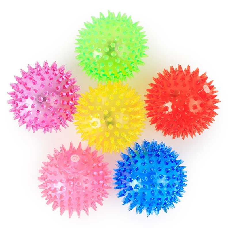 Pet Toy Vinyl Toy Ball Pet Sound Glitter Spiny Ball Dog Toy for Aggressive Chewing