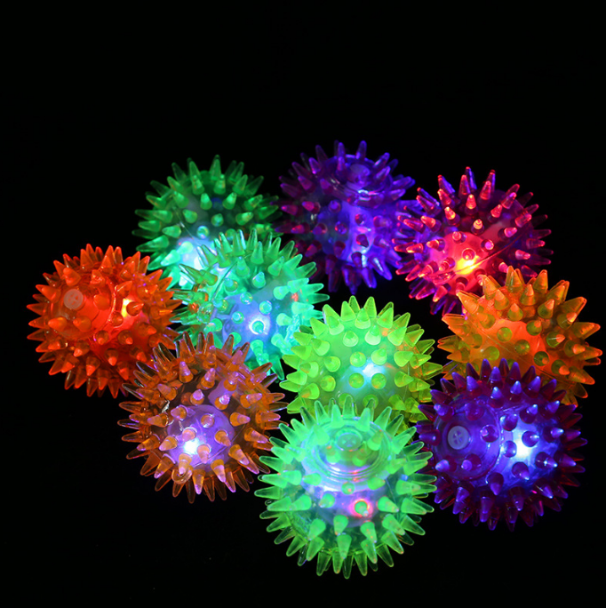 Pet Toy Vinyl Toy Ball Pet Sound Glitter Spiny Ball Dog Toy for Aggressive Chewing