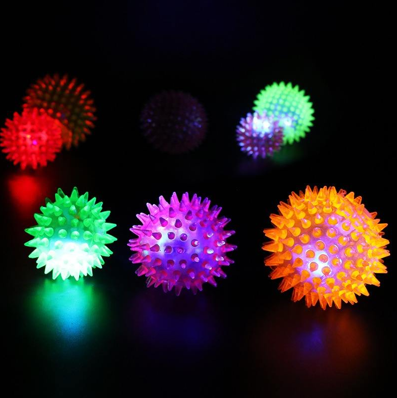 Pet Toy Vinyl Toy Ball Pet Sound Glitter Spiny Ball Dog Toy for Aggressive Chewing