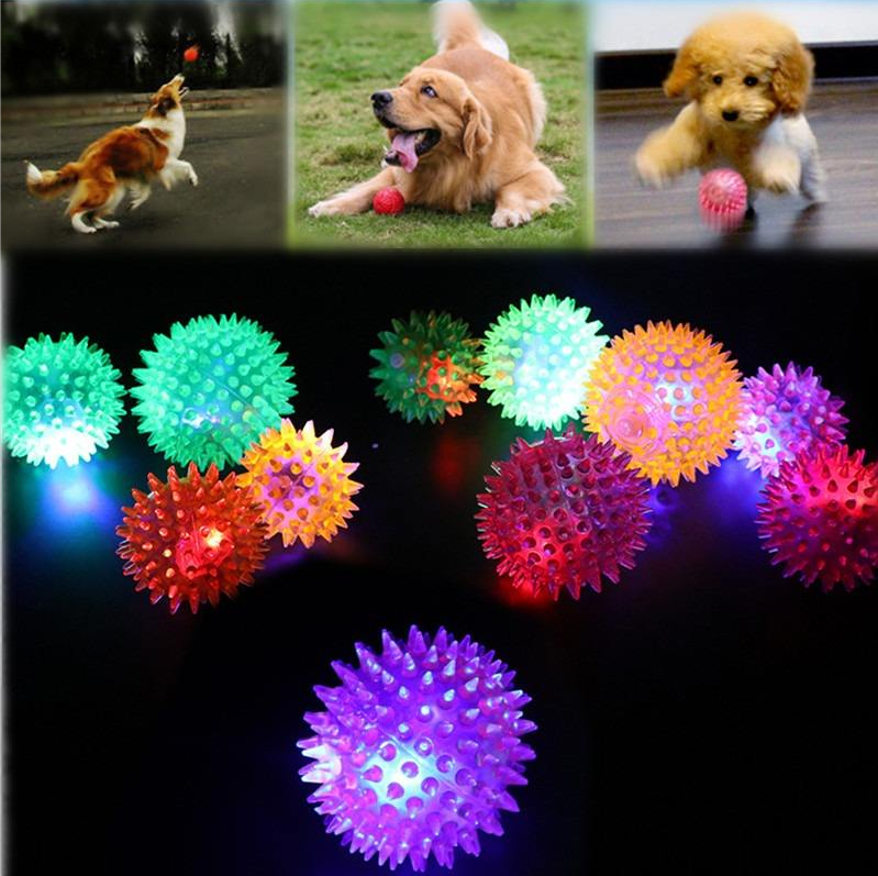 Pet Toy Vinyl Toy Ball Pet Sound Glitter Spiny Ball Dog Toy for Aggressive Chewing