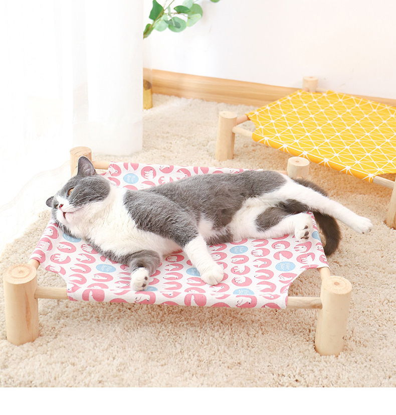 Summer pet camp bed kennel small dog wooden can be used in all seasons easily removable and washable cat kennel cat supplies