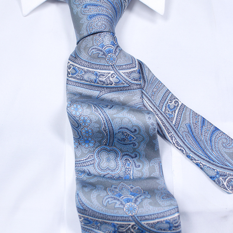 TONIVANI-50 Wholesale Shengzhou China Mens 100% Silk Paisley Digital Printed Ties Male Silk Printing Classic Necktie