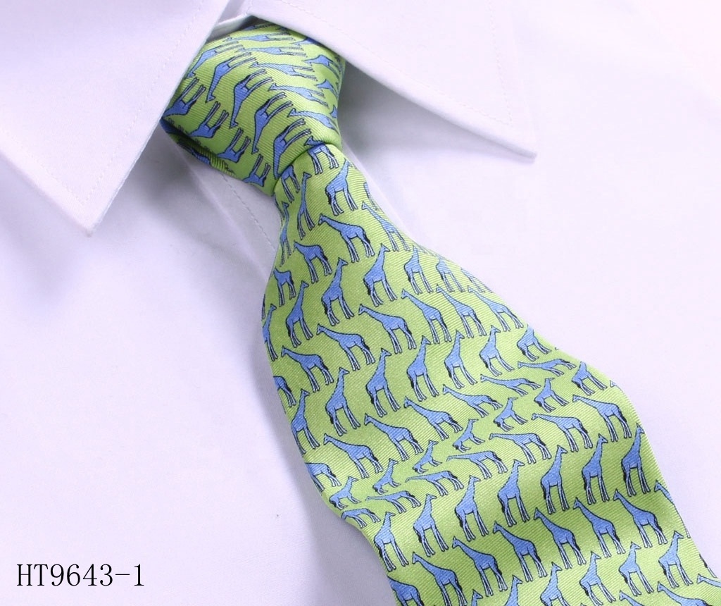 Digital Printing Animal Print Silk Neck Tie Custom Printed Ties Gorgeous 100% Silk Mens Neckties