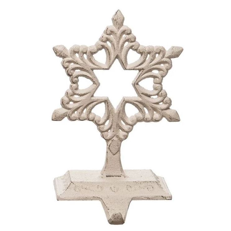 Classic Christmas snowflake stocking holder for home fireplace Christmas ornament Xmas stocking hanger indoor decoration 2023