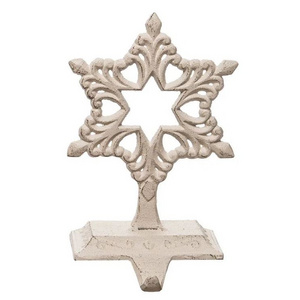 Classic Christmas snowflake stocking holder for home fireplace Christmas ornament Xmas stocking hanger indoor decoration 2023