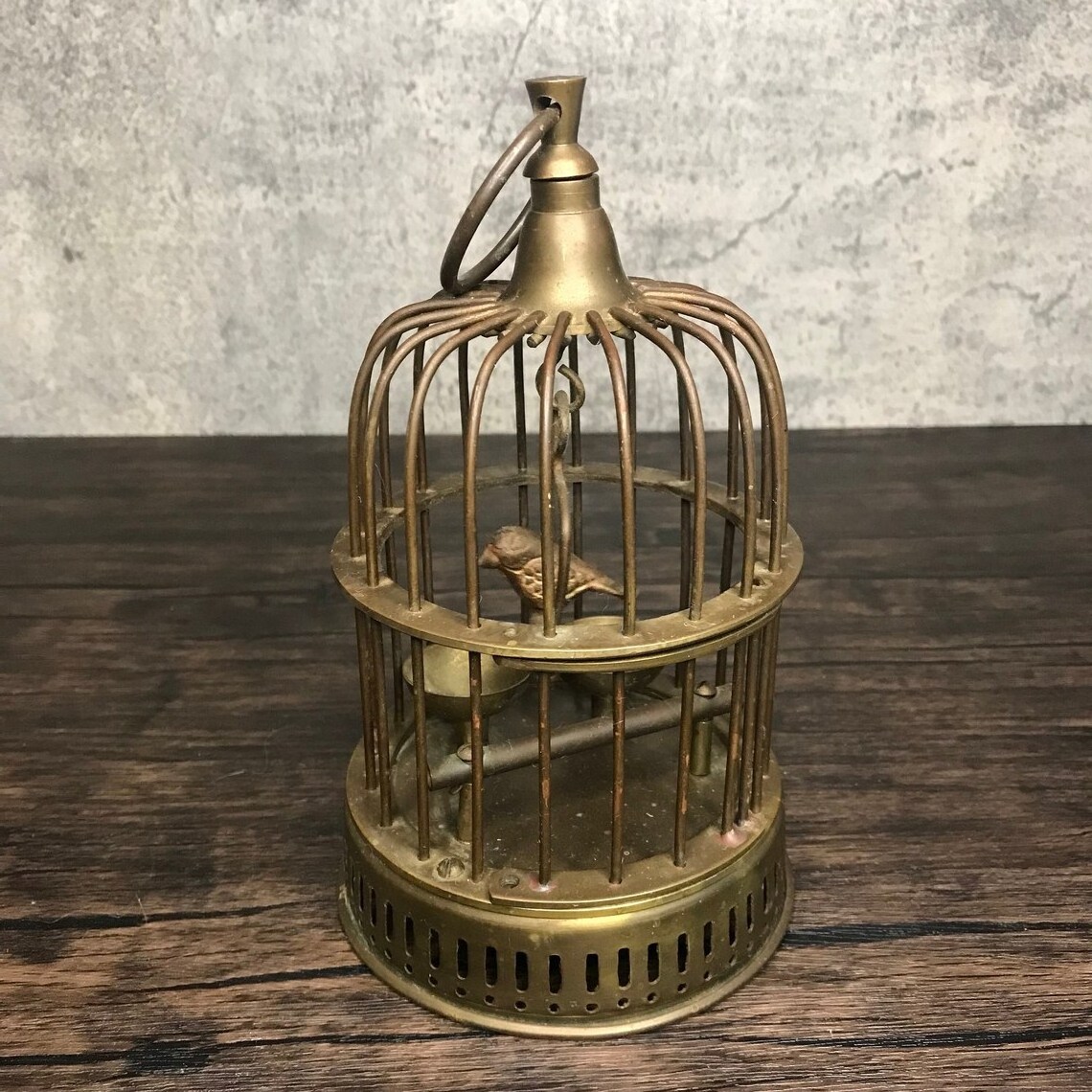 Solid Brass Bird Cage Bird cage with Swinging on Perch and Moveable Doo Old cage Handmade Bird Japanese bamboo made in india