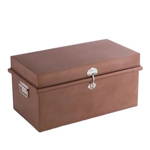 Brown & Nickle Metal Trunk Box Storage Usage Home Hotel Made in India Bulk Quantity High Quality Unique Design Handmade Box