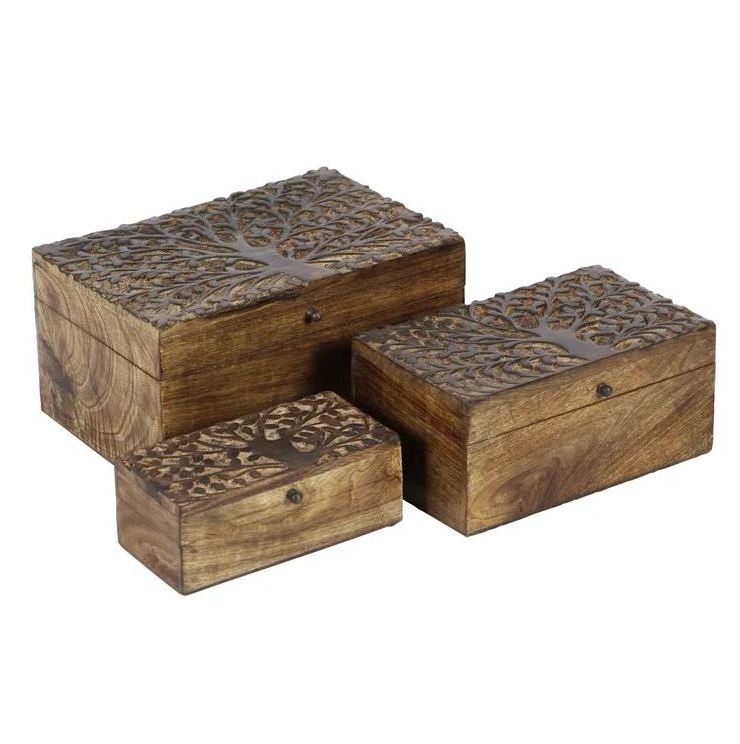 Wooden decorative box gift packaging wholesale for home kitchen wedding Christmas jewelry storage organizer box bulk quantity