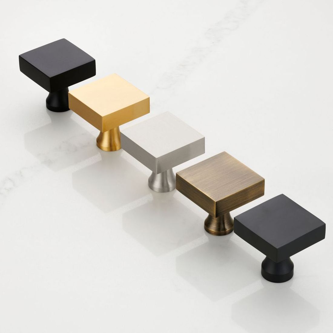 Modern style square design solid brass door knobs for home dresser door cabinet furniture decorative kitchen wardrobe handle