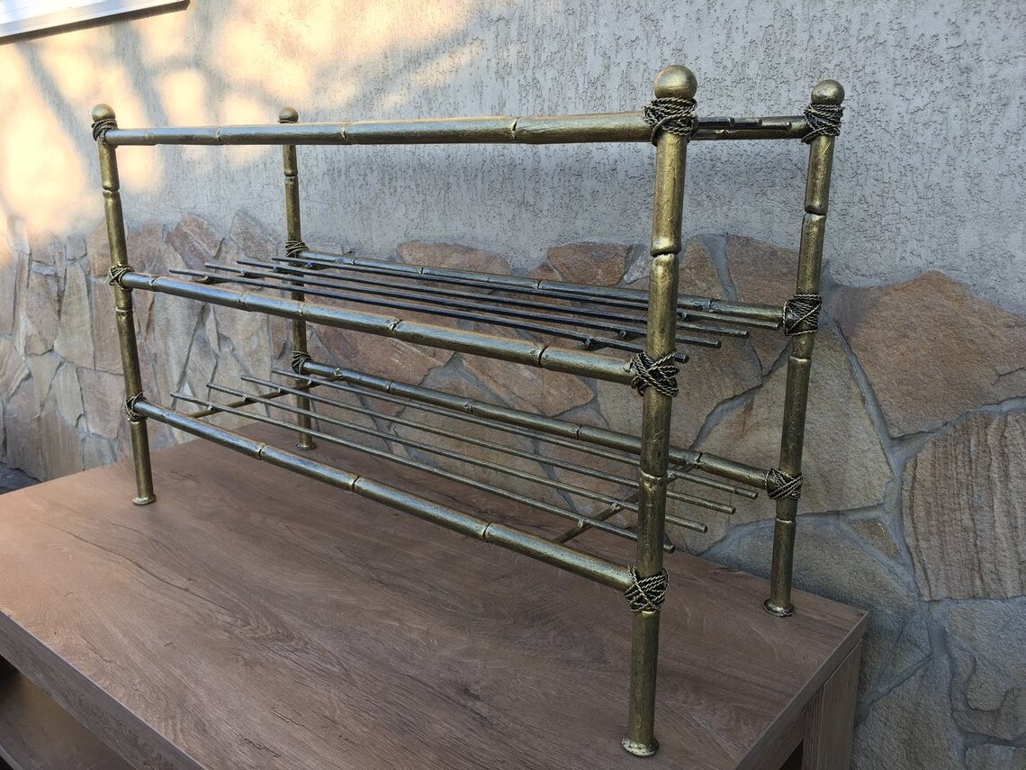 bench, metal furniture, hallway shoe rack, entryway decor Metal Shoe Rack In Gold Finish with Seat & Shelf Large Hot transparent