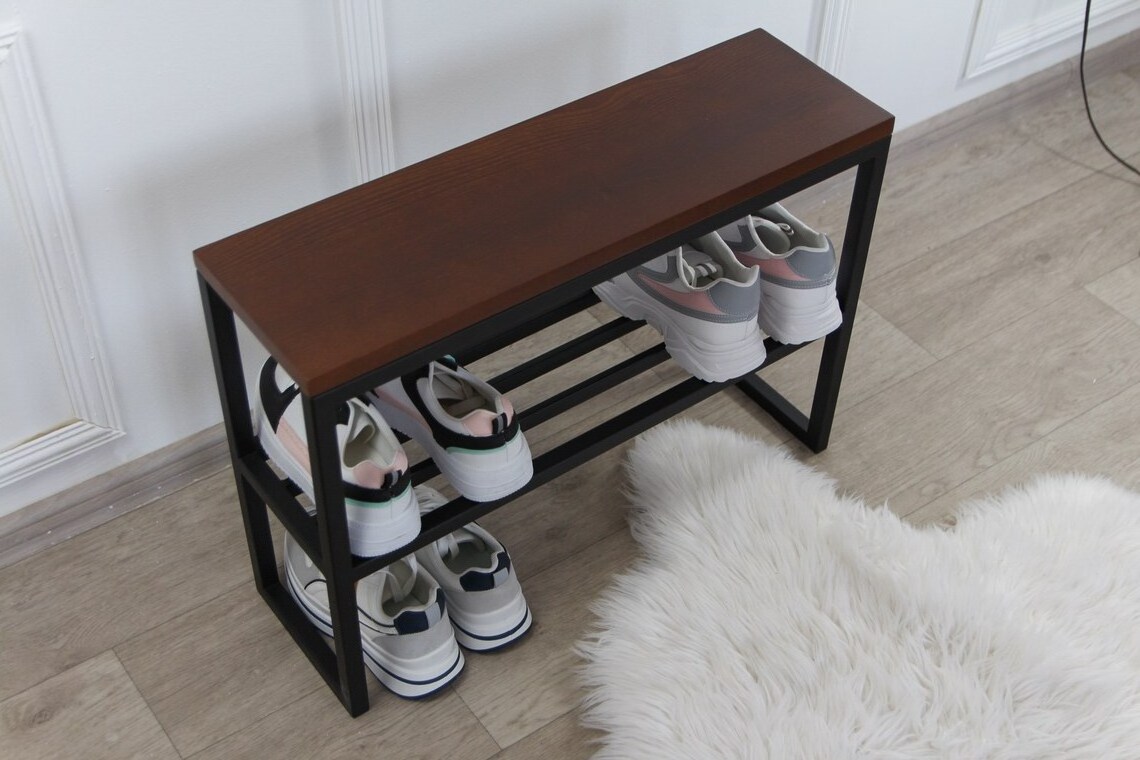 Metal Shoe Industrial Shoe Rack For Gift Schuhregal Modern Shoe Storage Folding Adjustable Slots Organizer bamboo brown