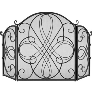 Creative black iron fireplace screen decorative fire place cover accessories for home indoor living room fire spark guard gate