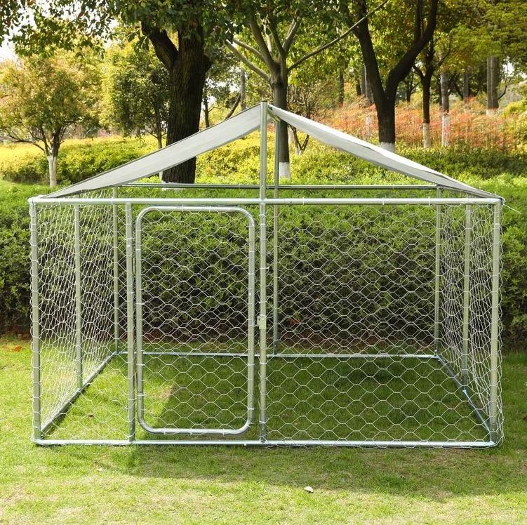 Creative backyard dog kennel outside animal cage cover for run outdoor house protective door removeable training pet behavior