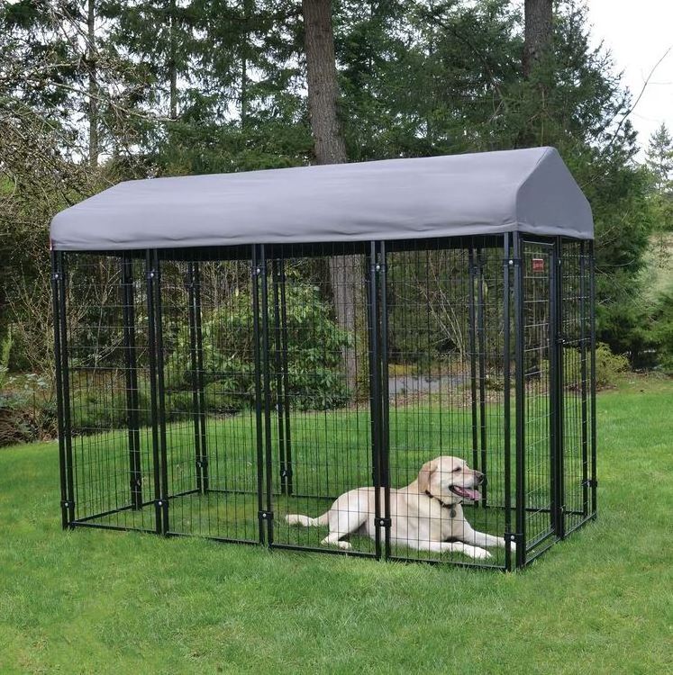 Creative backyard dog kennel outside animal cage cover for run outdoor house protective door removeable training pet behavior