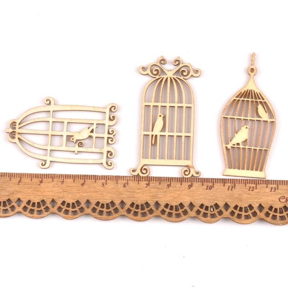 Natural Wooden Bird cage Unfinished Hollow out Wood with Birds Gilt Wood Antique Birdcage  Victorian Decor Decorative Garden