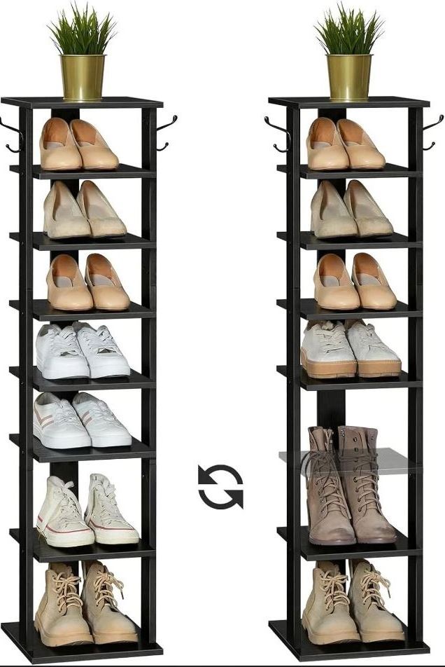 Wood Handmade Shoe Rack With Hooks  Entryway Shoe Rack Display Rack Shelf Entryway set closet shoe shelf organizer Industrial