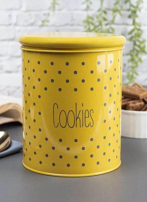 Yellow cookie Jar classic unique design for food storage dry food kitchenware hotel restaurant wholesale made in india 2023