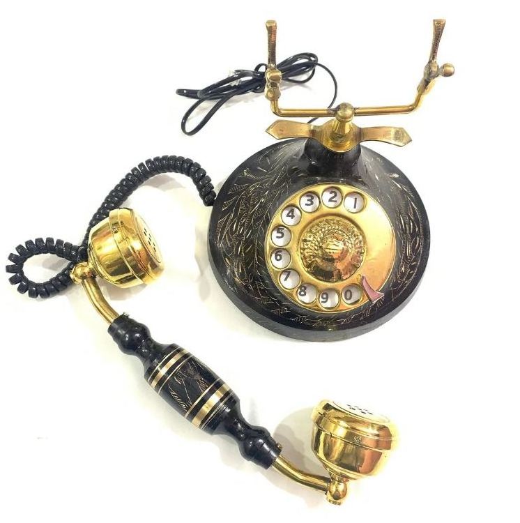 Beautiful design antique telephone for office home decor living room antique interior dial phone retro tabletop decoration 2023