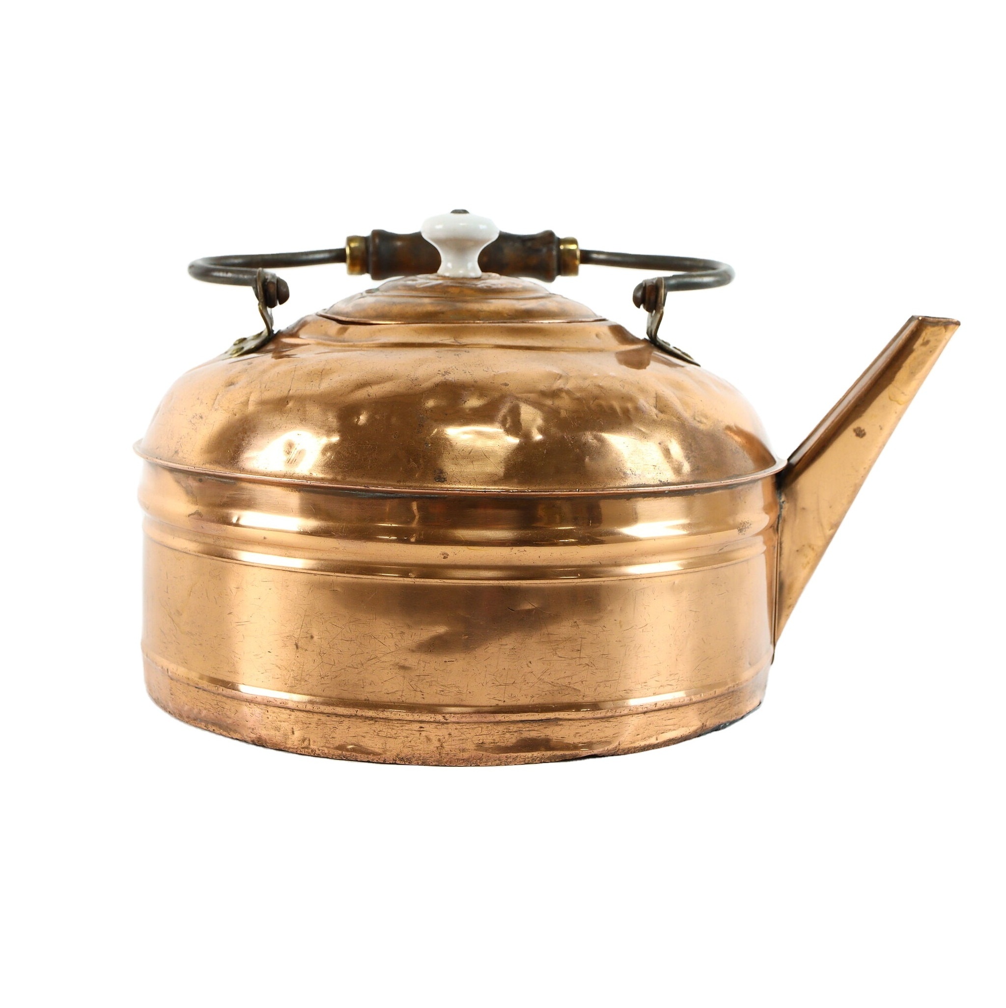 Antique farmhouse tea kettle hand hammered copper teapot for hotel restaurant home kitchenware coffee pot made in India 2023