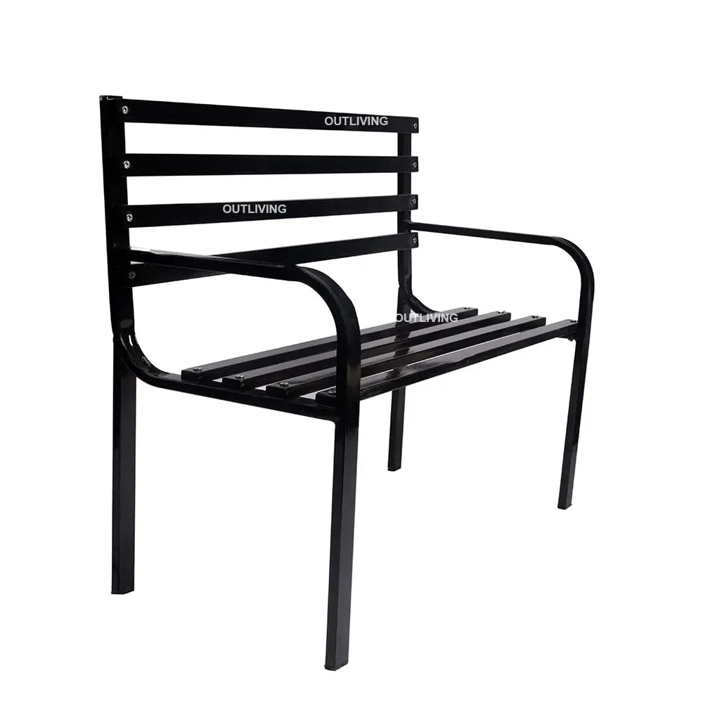 Professional design black metal garden bench for home hotel garden outside park seating patio bench outdoor and indoor furniture