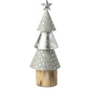 Star cone tree silver & grey with wooden base Christmas decoration for home party hanging decor new year Xmas party wholesale