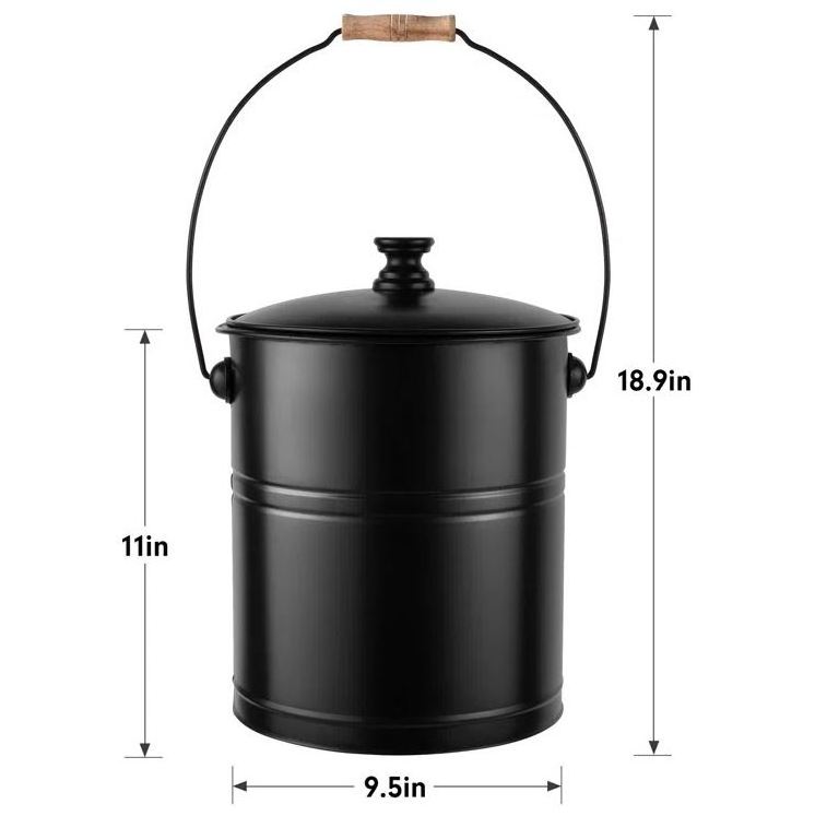 Creative black iron ash coal bucket fire pits outdoor accessories for home garden patio fireplace ash coal bucket fireplace tool