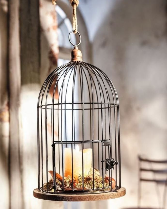 Antique decorative metal cage for indoor outdoor home garden wedding decorative hanging bird cage wire lantern candle holders