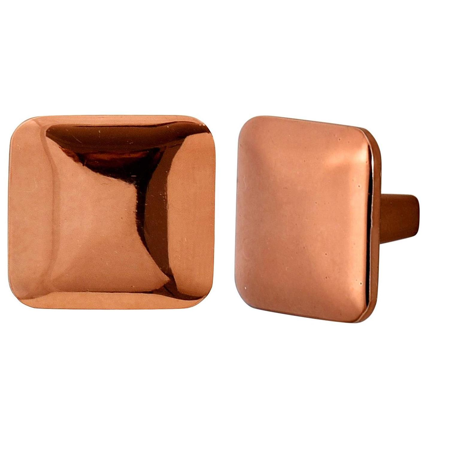 Metal rose gold square shape modern door knobs for home dresser door cabinet furniture decorative kitchen wardrobe handle knobs