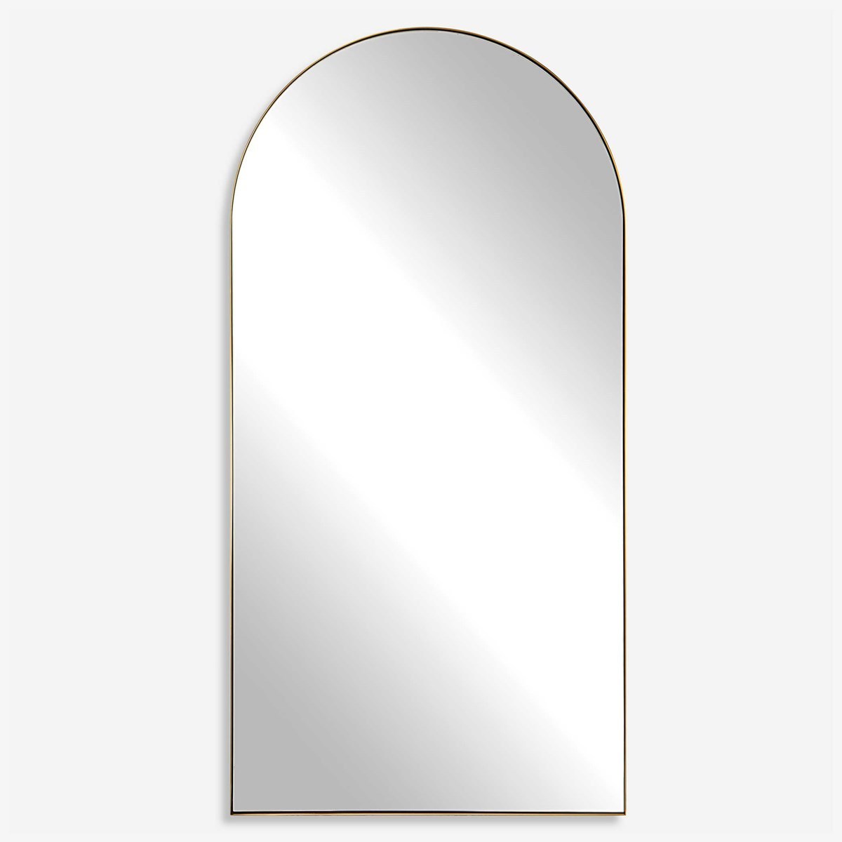 Stainless steel frame arched shaped wall mirror for bathroom and living room decoration hotel hallway wall decor make up mirror