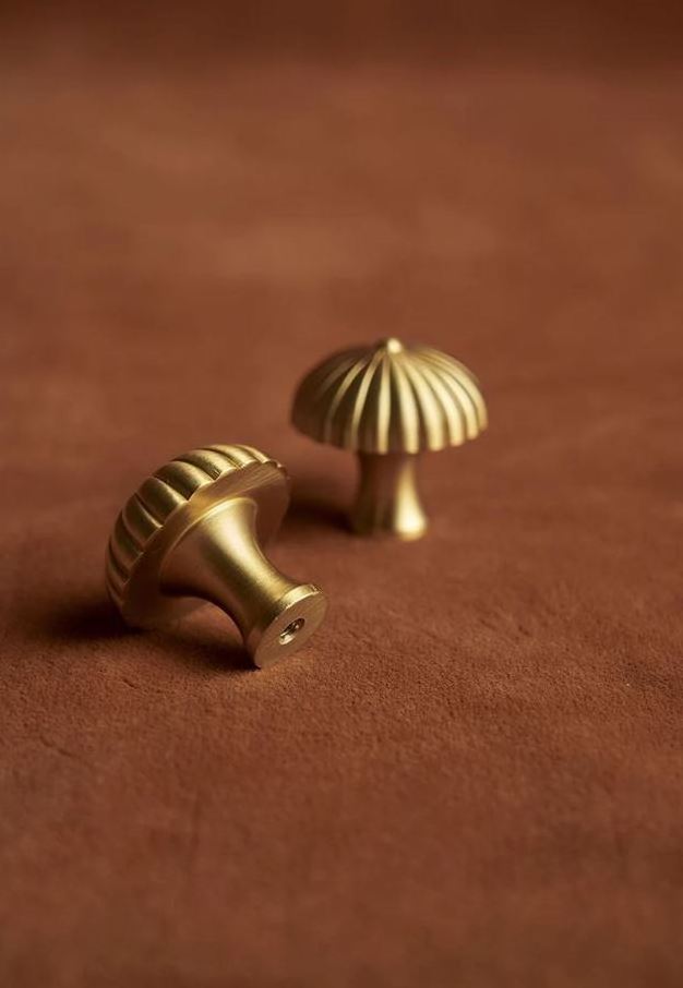 Gold brass mushroom knobs pull cabinet drawer for home dresser door cabinet furniture decorative kitchen wardrobe handle knobs