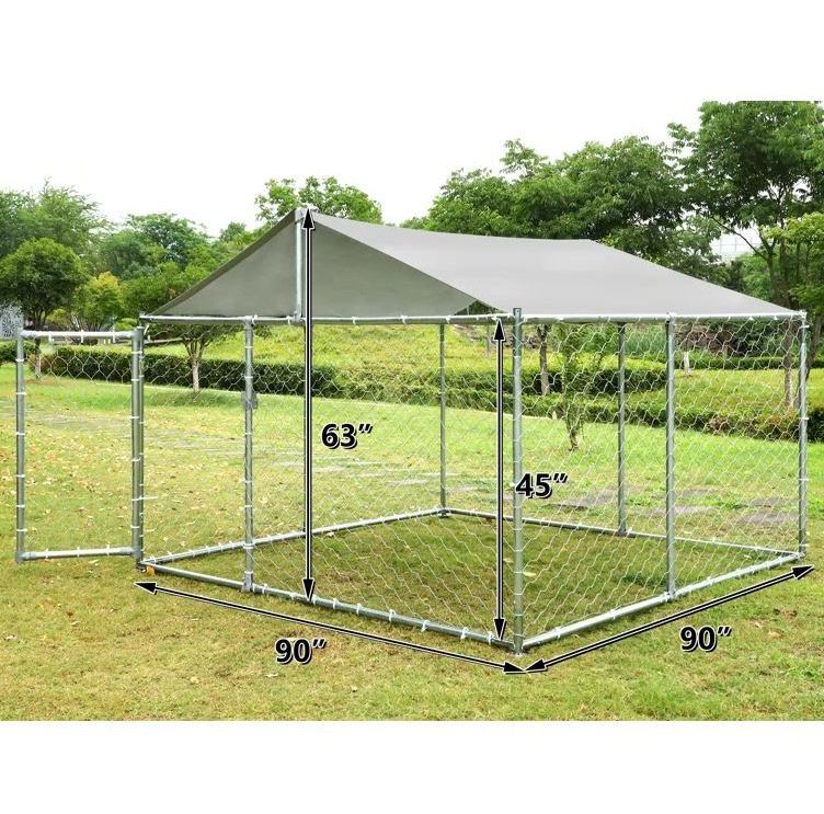 Outdoor large metal dog kennel animal cage cover for run outdoor house protective door removeable training pet behavior hot sell